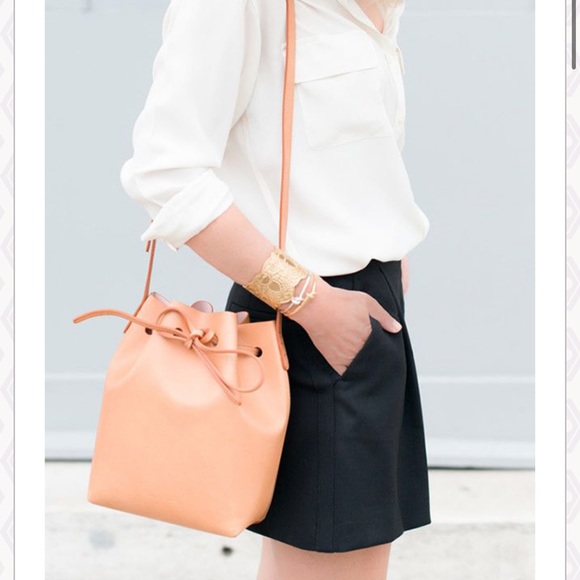 Mansur Gavriel -Mini Vegetable-Tanned Leather Bucket Bag - Picture 1 of 5